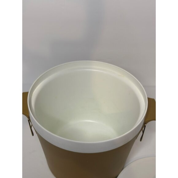 Vintage 1960 Retro Therm Ware by David Douglas Locking Ice Bucket White/Brown - Picture 5 of 6